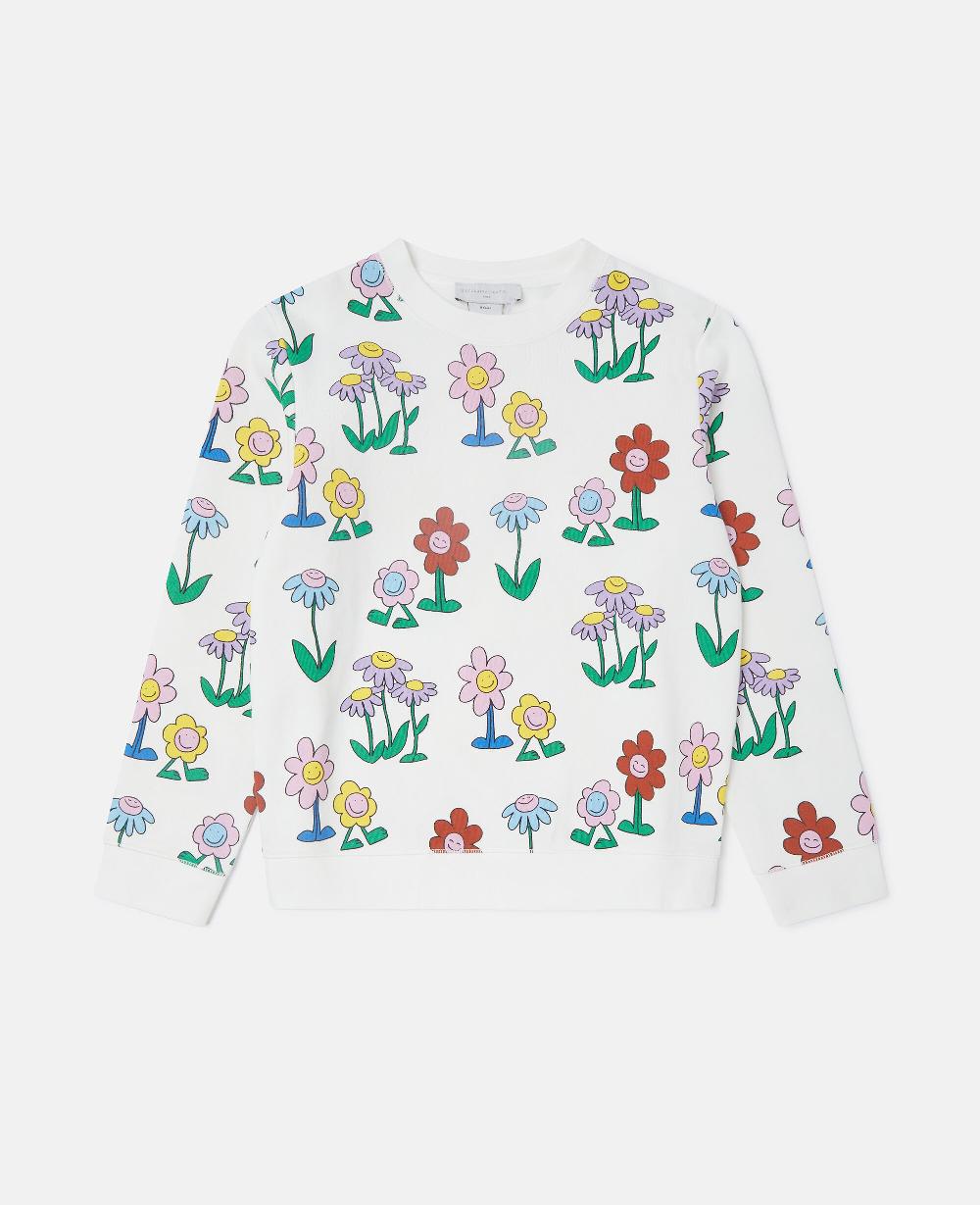 stella Flower Print Crewneck Sweatshirt