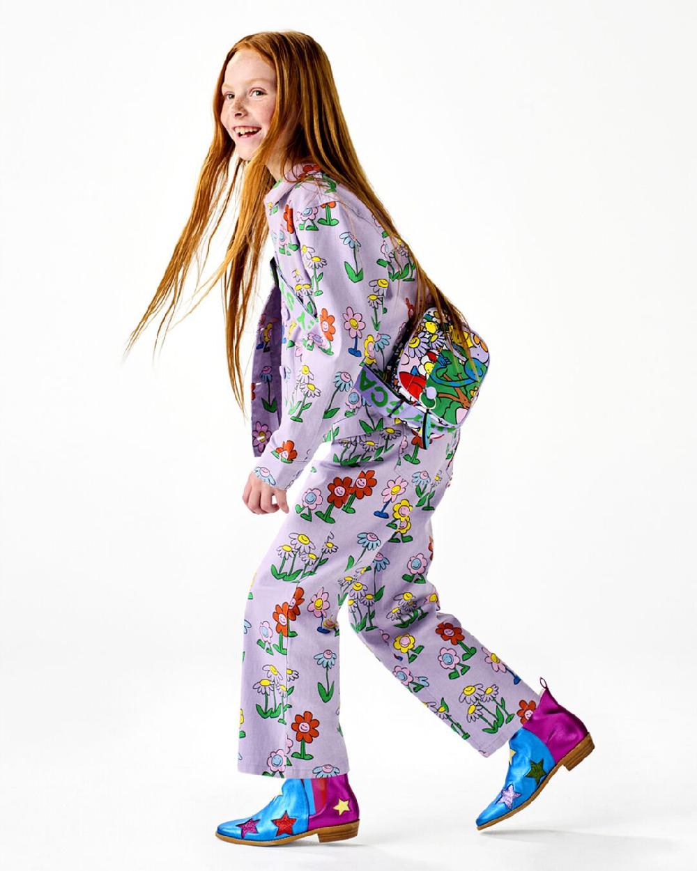 Stella Flower Print Straight-Leg Denim Jeans