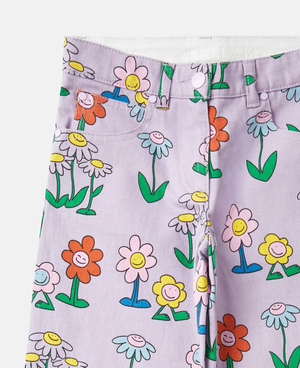 Stella Flower Print Straight-Leg Denim Jeans