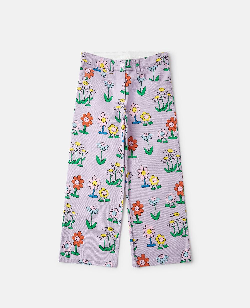 stella Flower Print Straight-Leg Denim Jeans