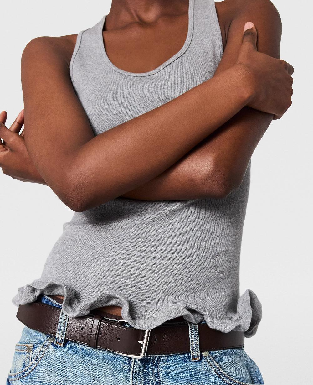 Stella Frilled Hem Ribbed Tank Top