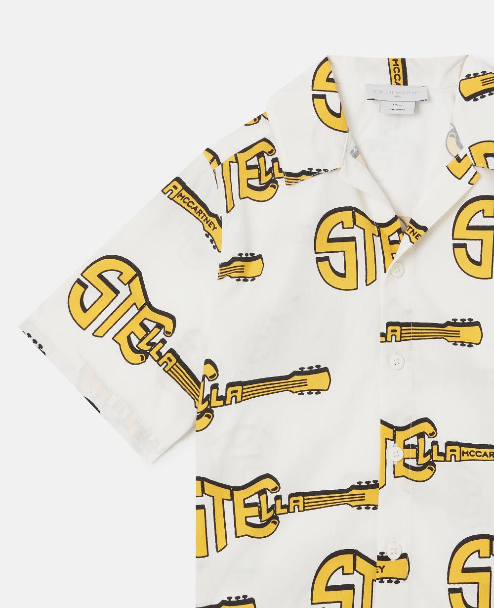 Stella Guitar Print Short-Sleeve Shirt