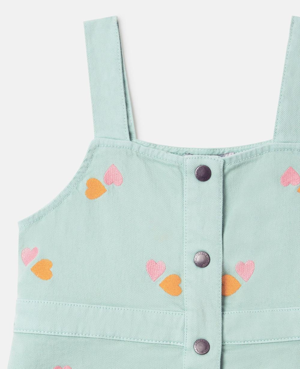 Stella Heart-Embroidered Gabardine Dress