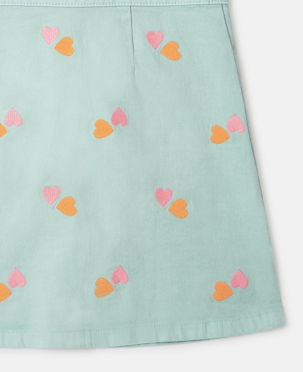 Stella Heart-Embroidered Gabardine Dress