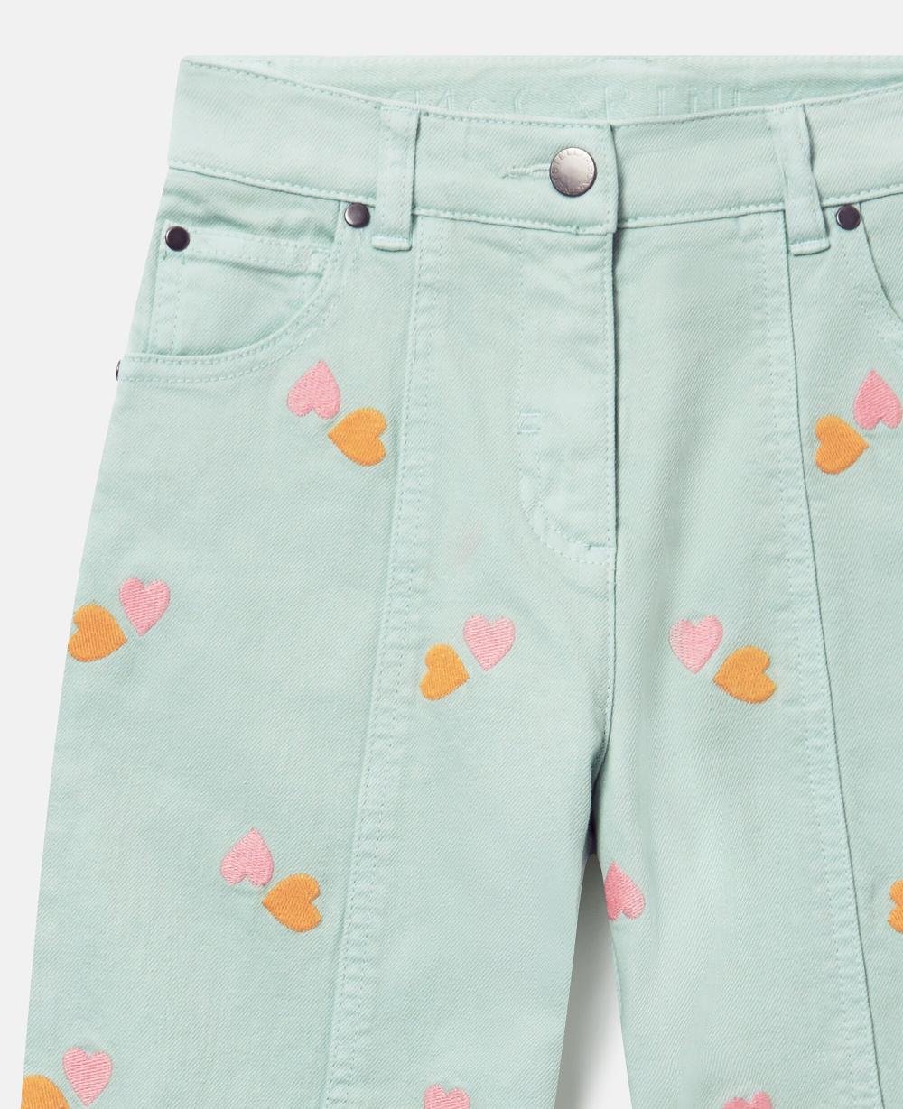 Stella Heart-Embroidered Gabardine Trousers