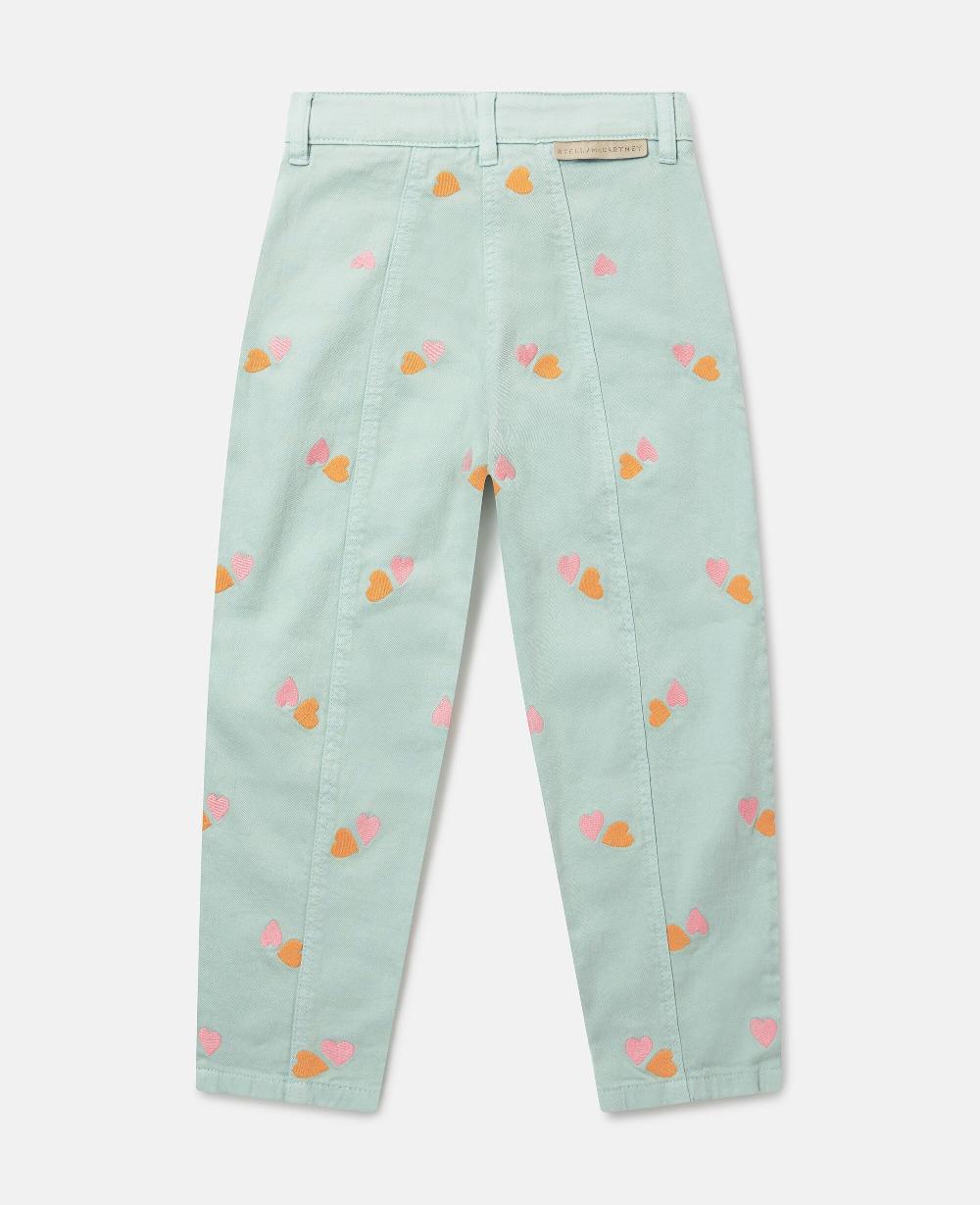 Stella Heart-Embroidered Gabardine Trousers
