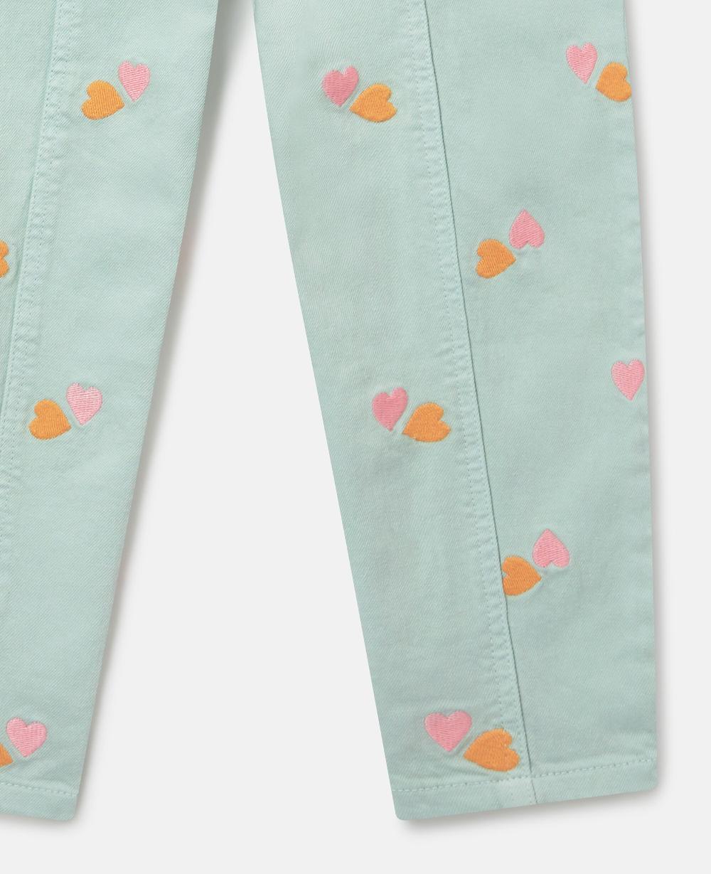 Stella Heart-Embroidered Gabardine Trousers
