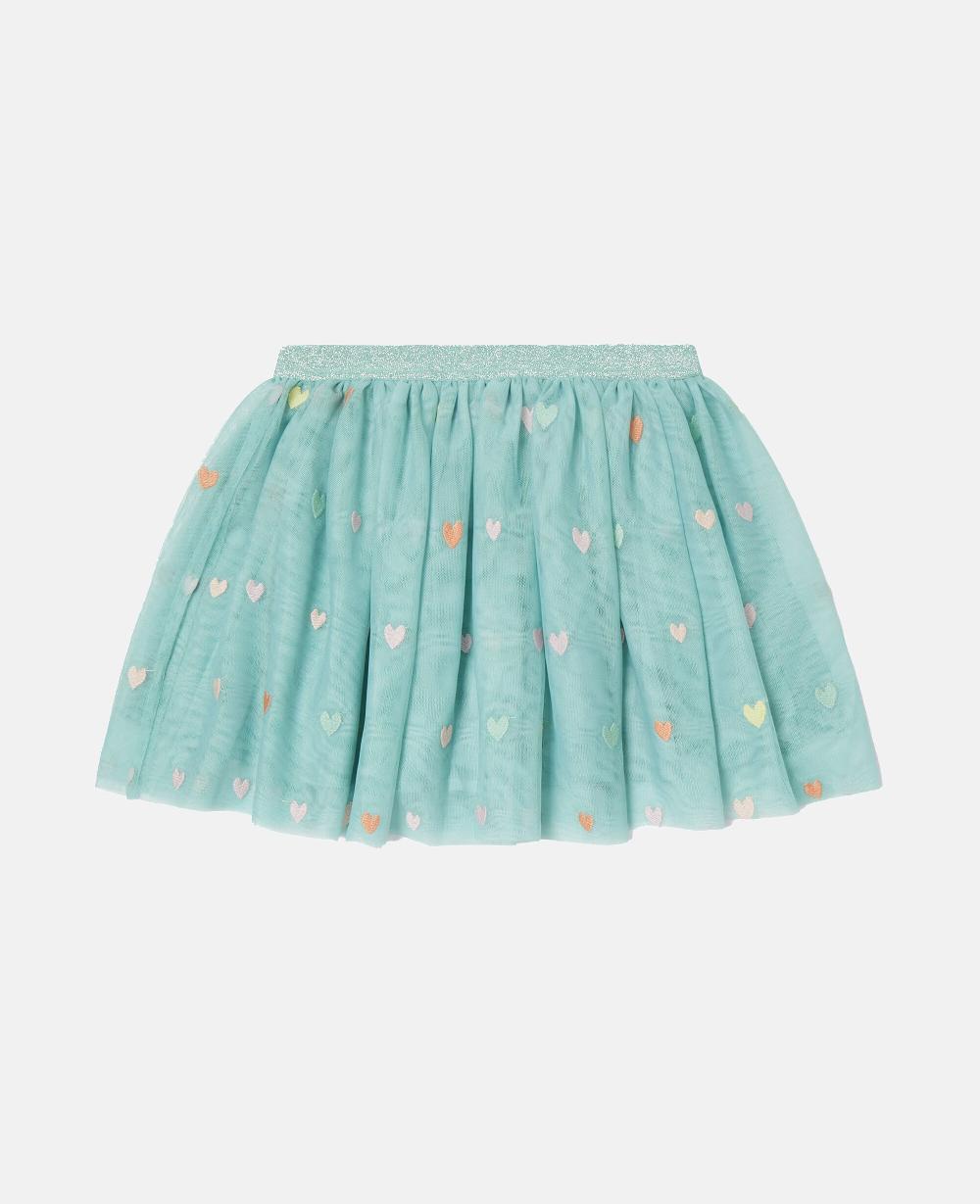 stella Heart Embroidered Tulle Layered Skirt