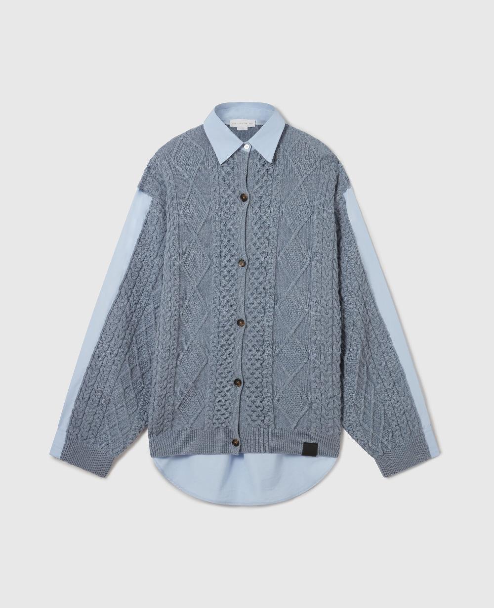 stella Hybrid Knit Shirt Cardigan