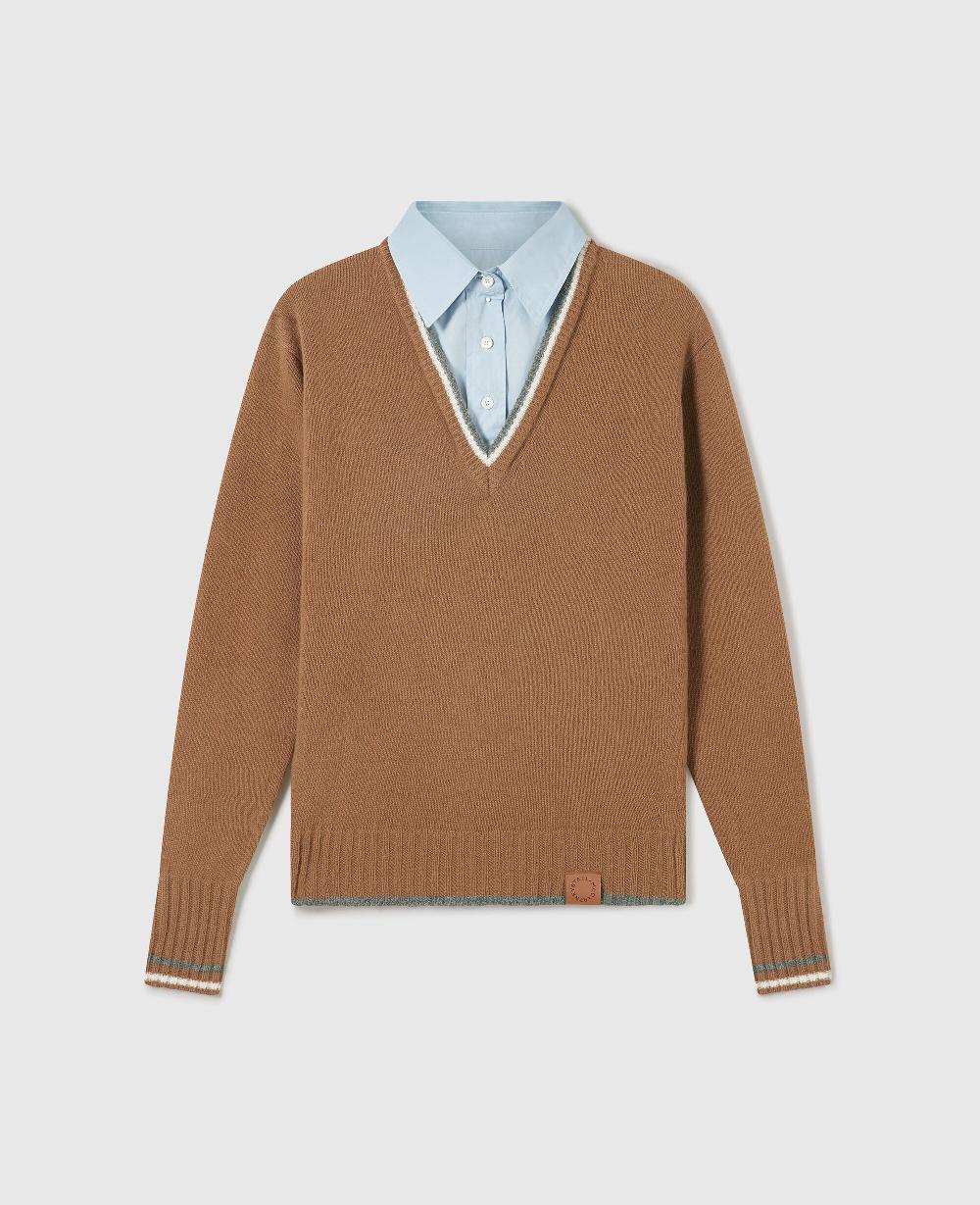 stella Hybrid Knit Shirt Jumper