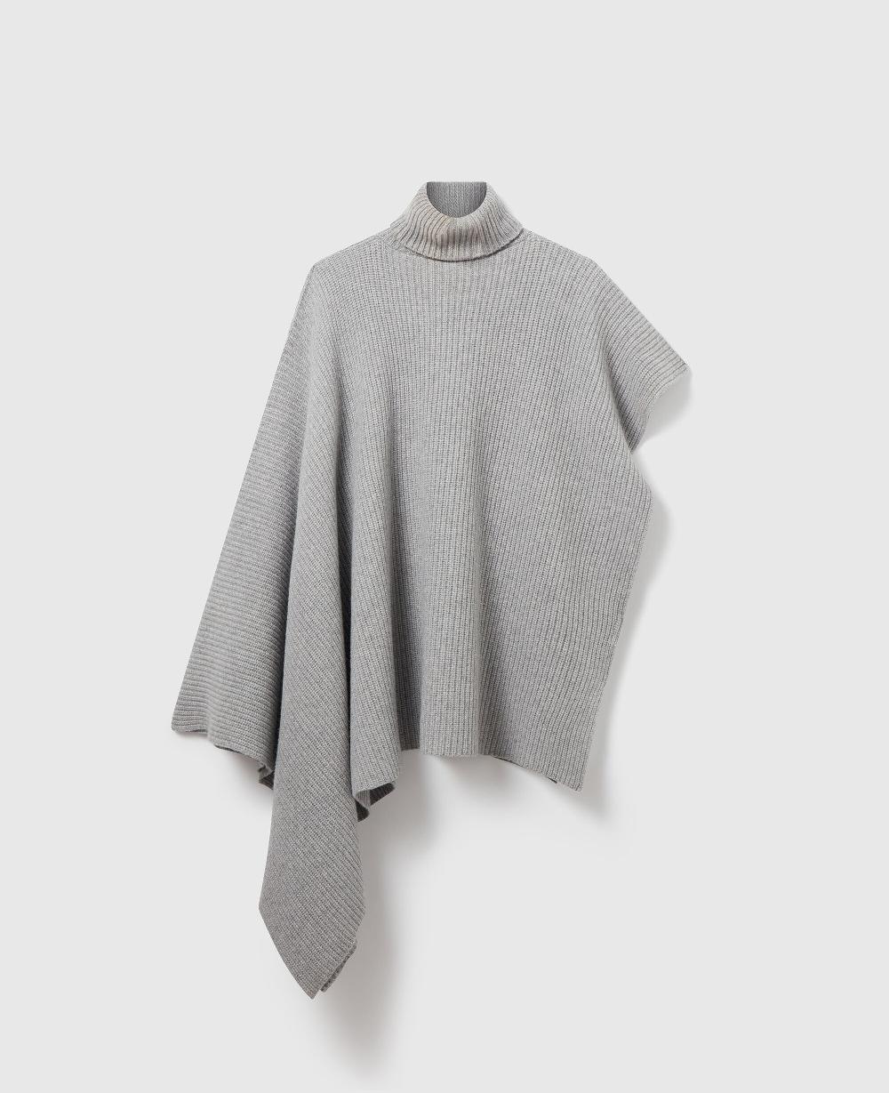 stella Knit Asymmetric Turtleneck Poncho