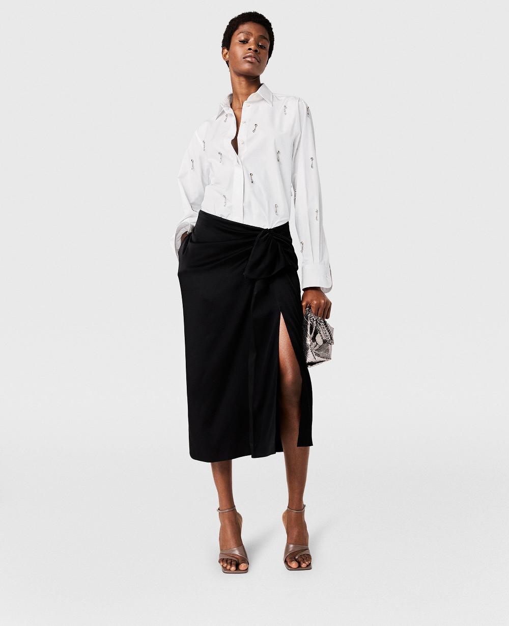 Stella Knotted Asymmetric Midi Skirt