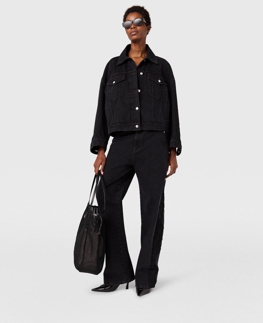 Stella Lace High-Rise Straight Leg Jeans