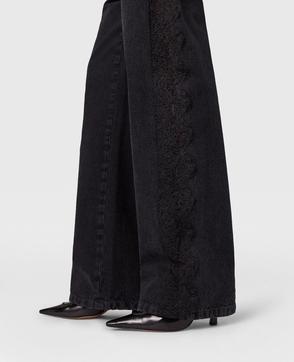 Stella Lace High-Rise Straight Leg Jeans