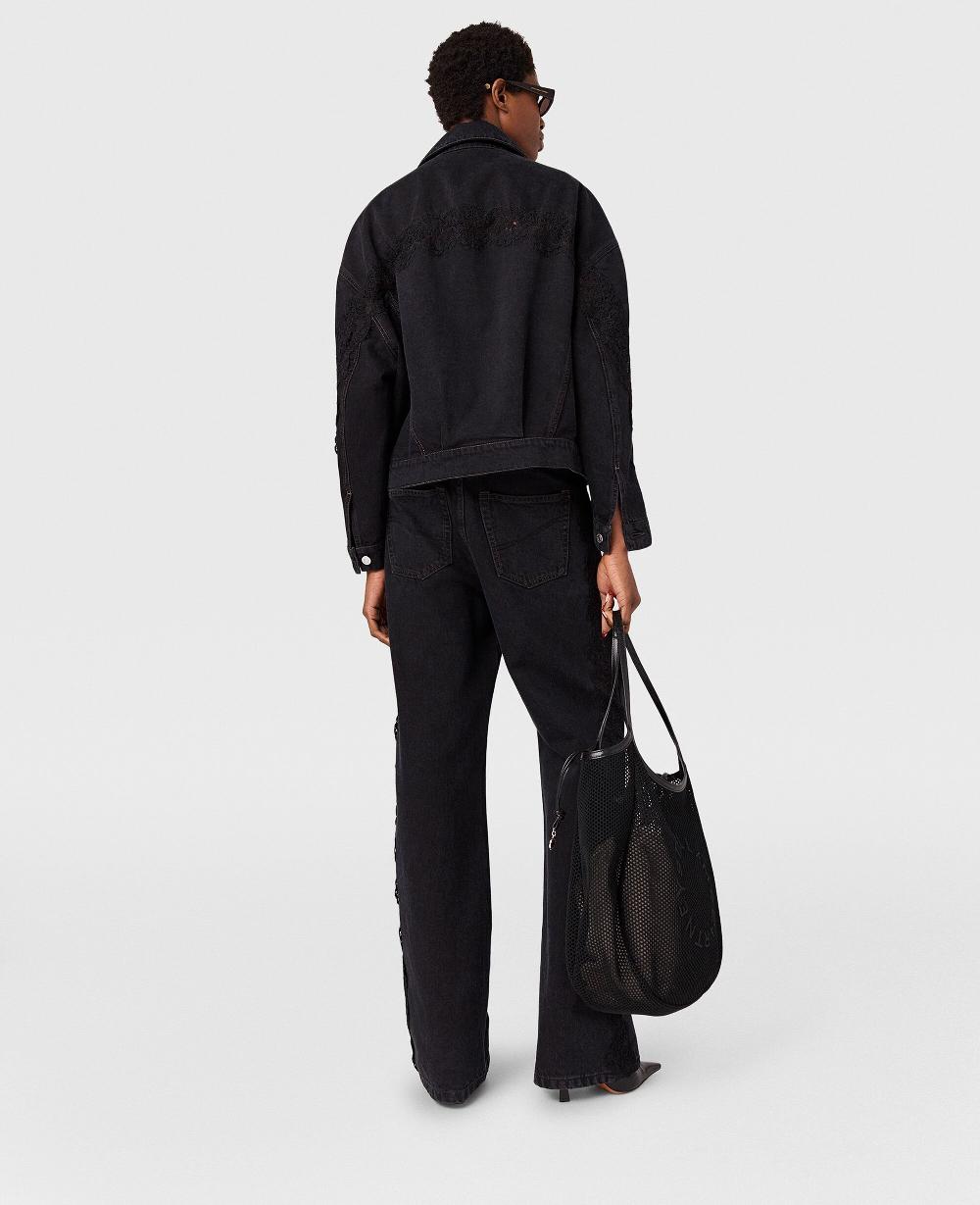 Stella Lace High-Rise Straight Leg Jeans