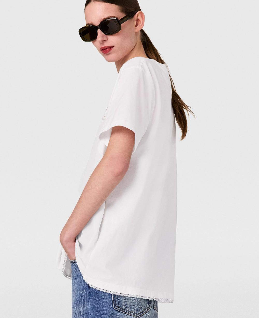 Stella Lace-Insert Graphic Boxy T-Shirt
