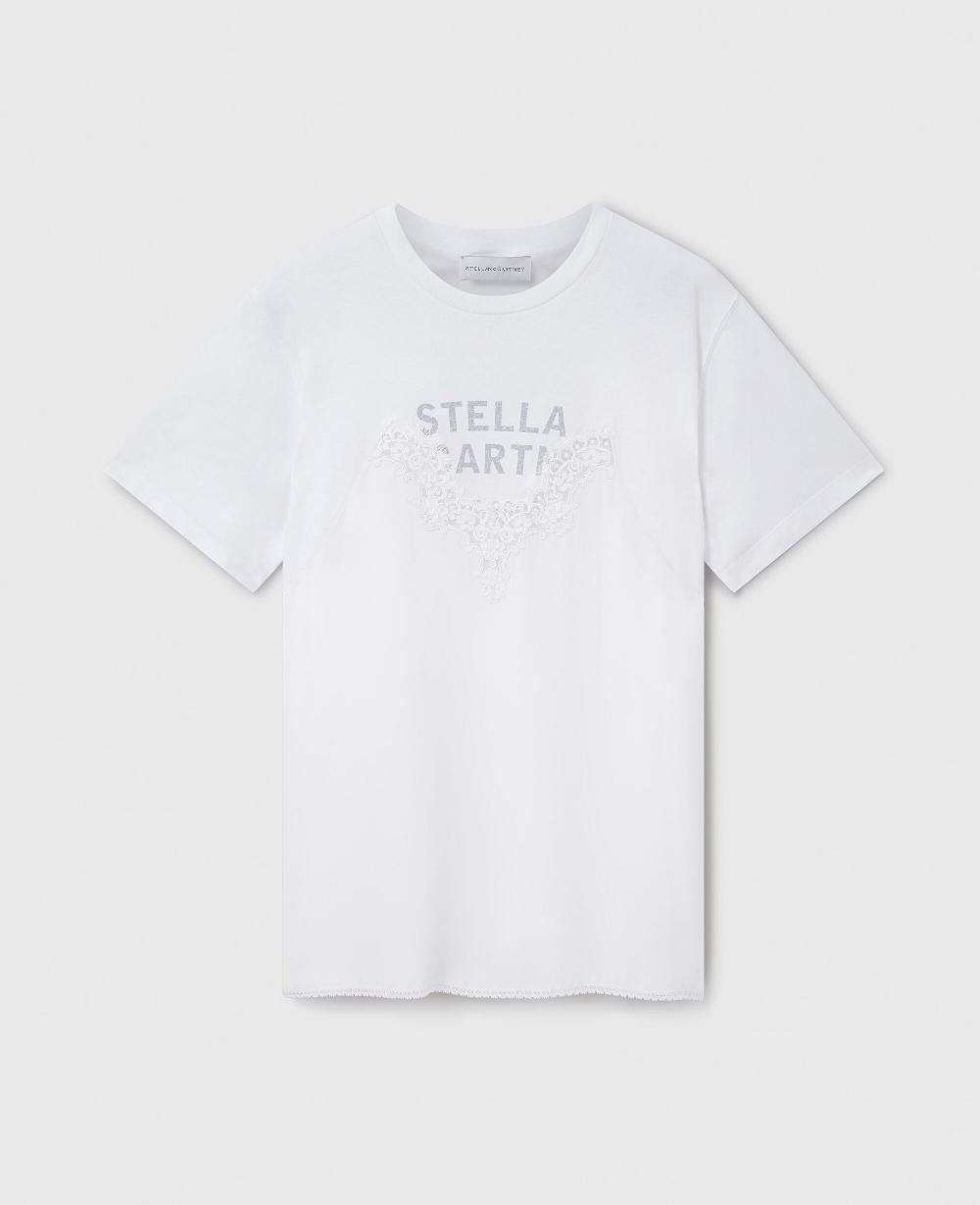 stella Lace-Insert Graphic Boxy T-Shirt