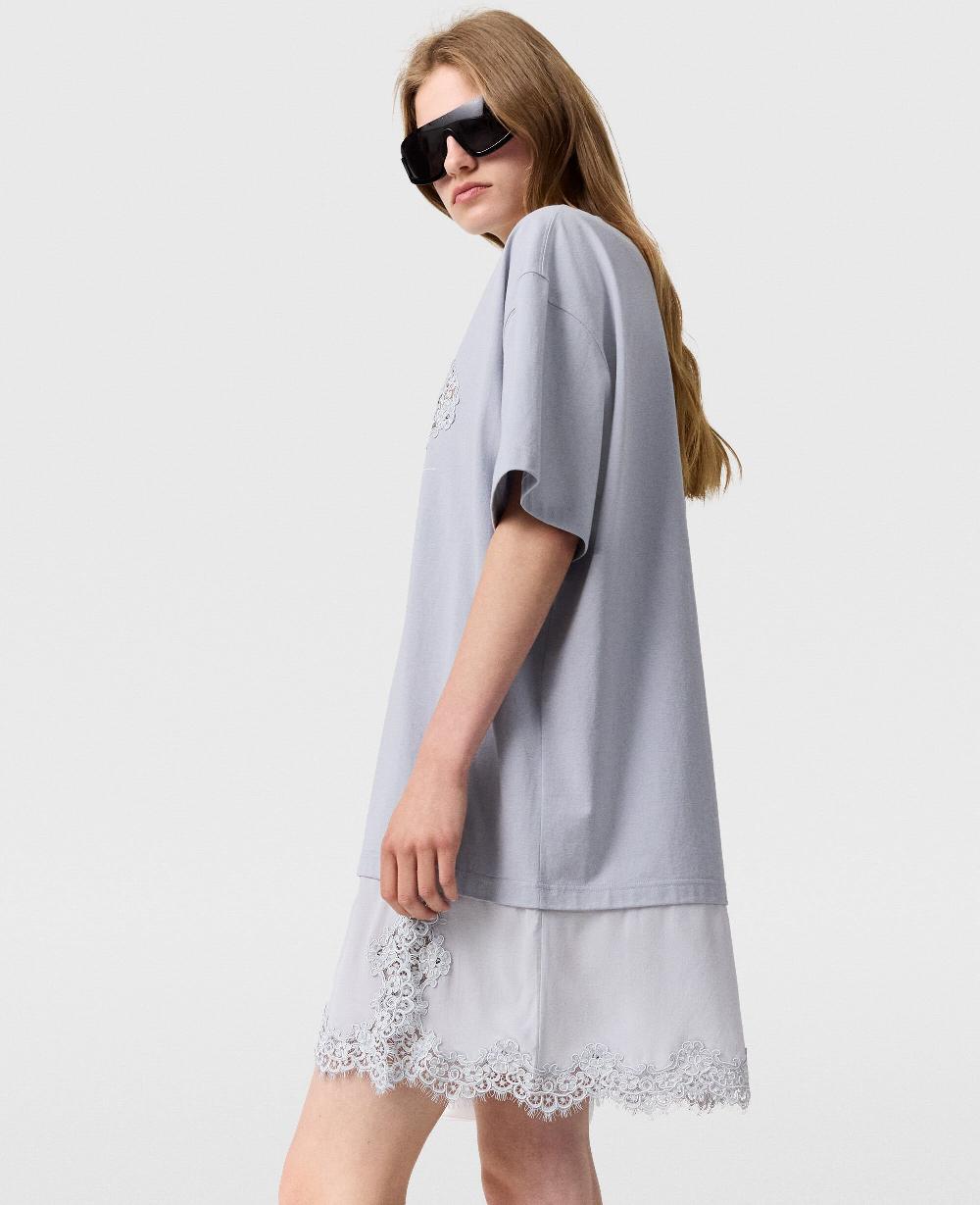 Stella Lace-Insert Graphic T-Shirt Dress