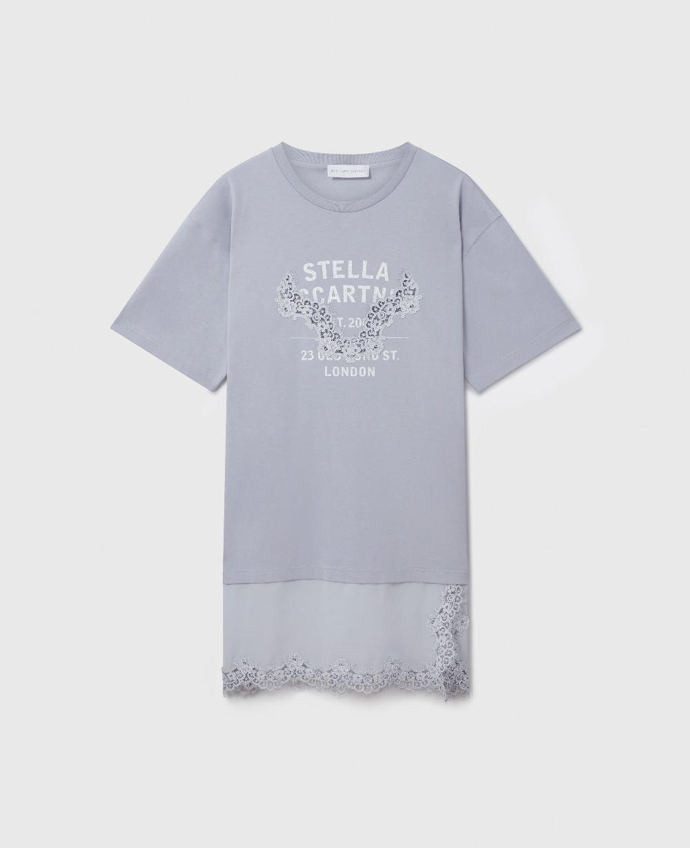 stella Lace-Insert Graphic T-Shirt Dress