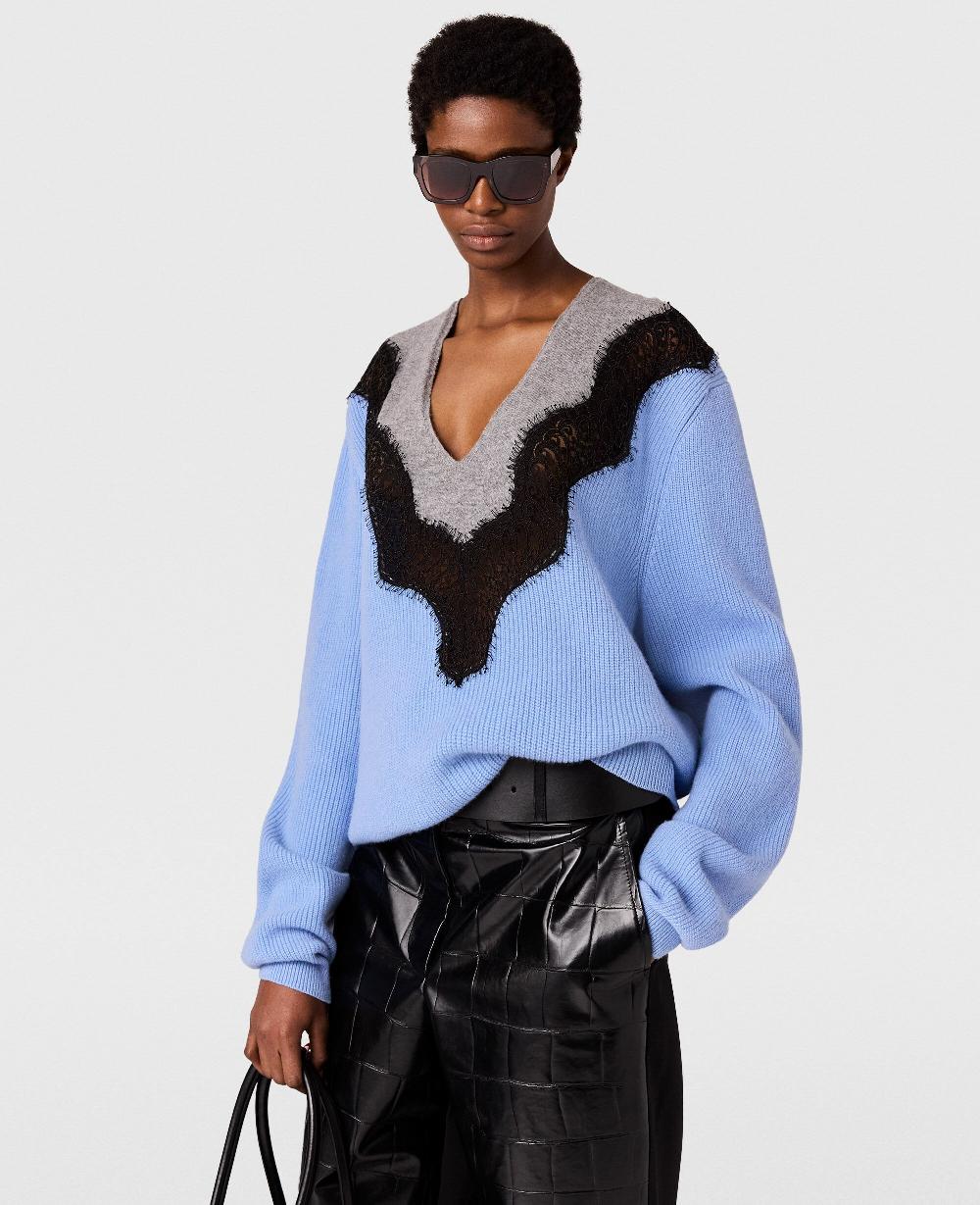 Stella Lace Insert Long Sleeved Sweater