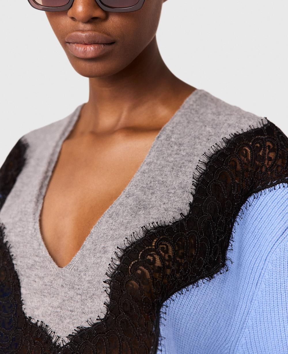 Stella Lace Insert Long Sleeved Sweater