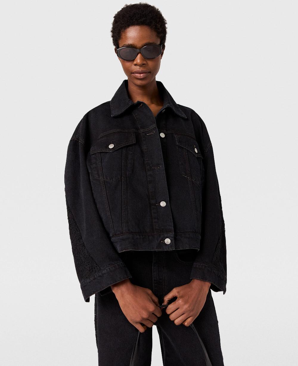 Stella Lace-Insert Paneled Denim Jacket