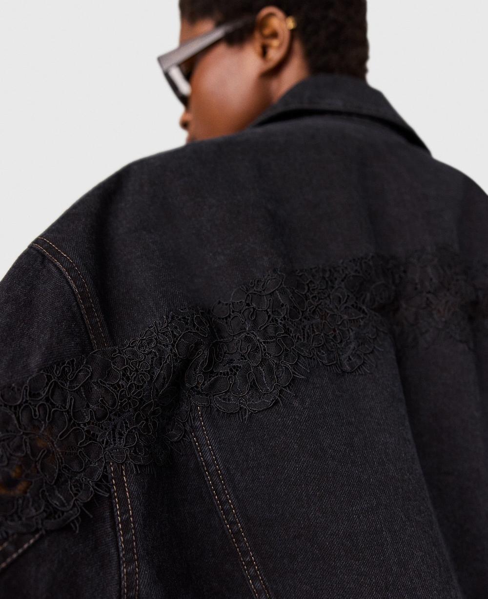 Stella Lace-Insert Paneled Denim Jacket