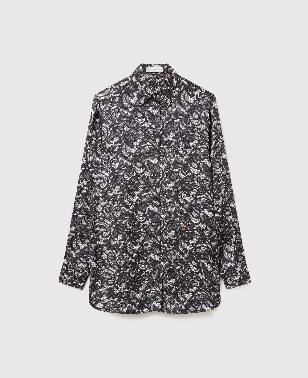stella Lace Print Oversized Shirt
