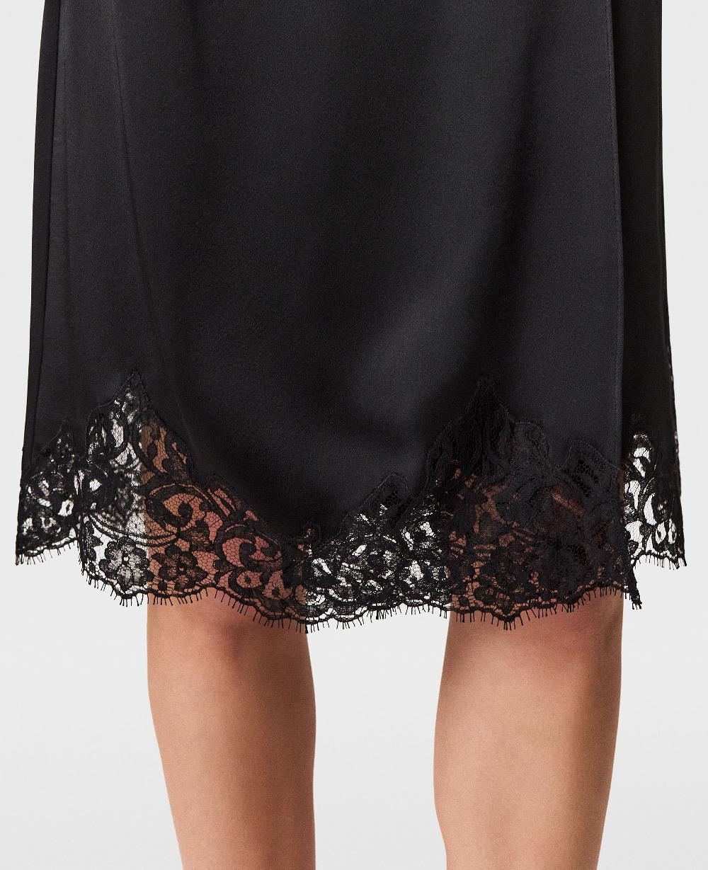 Stella Lace Satin Midi Skirt