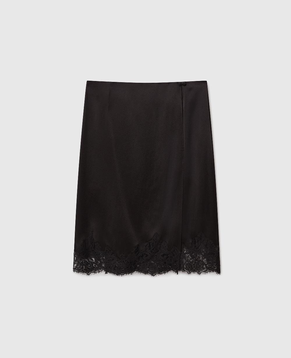 stella Lace Satin Midi Skirt
