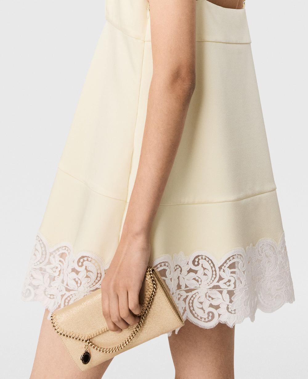 Stella Lace-Trim Satin Mini Dress