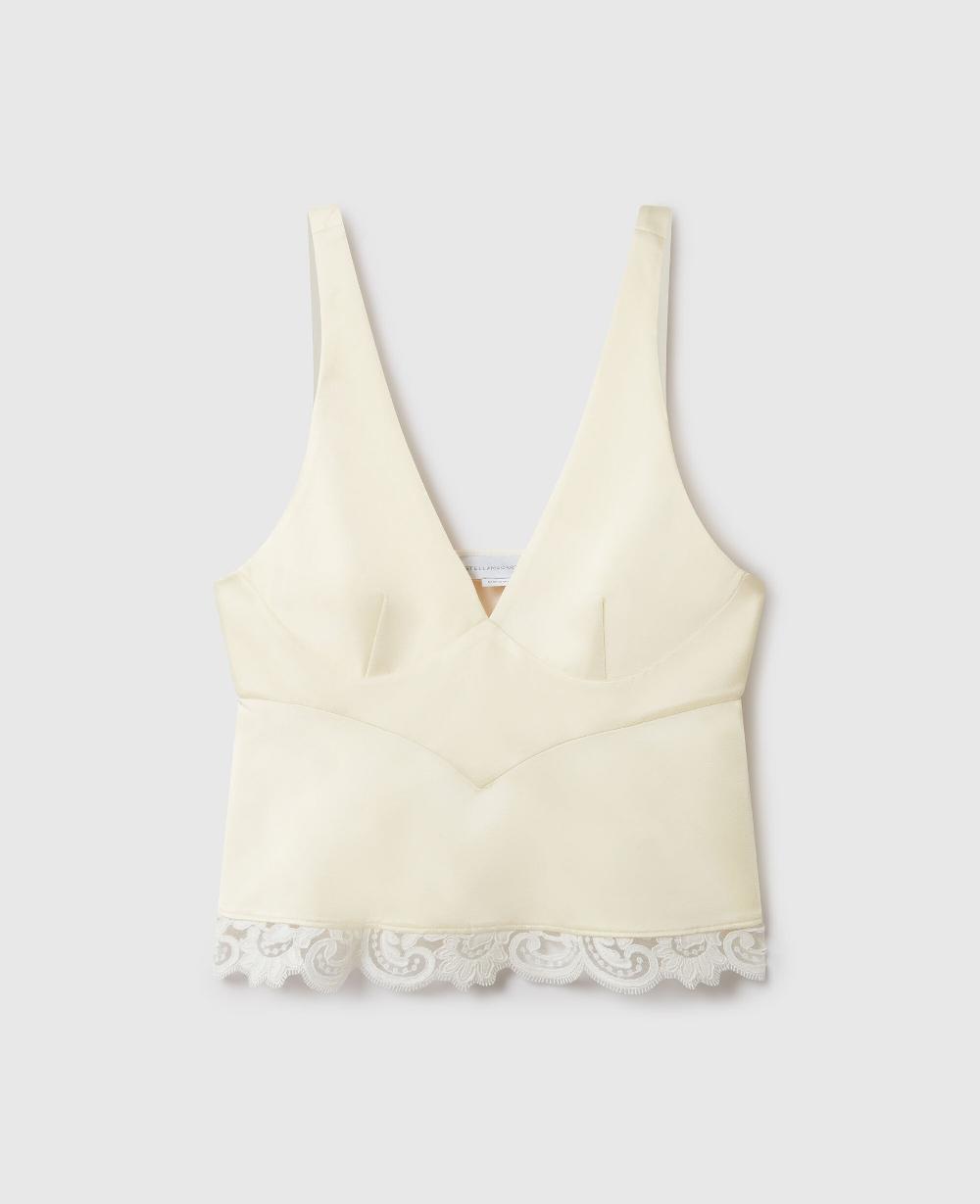 stella Lace-Trim V-Neck Top