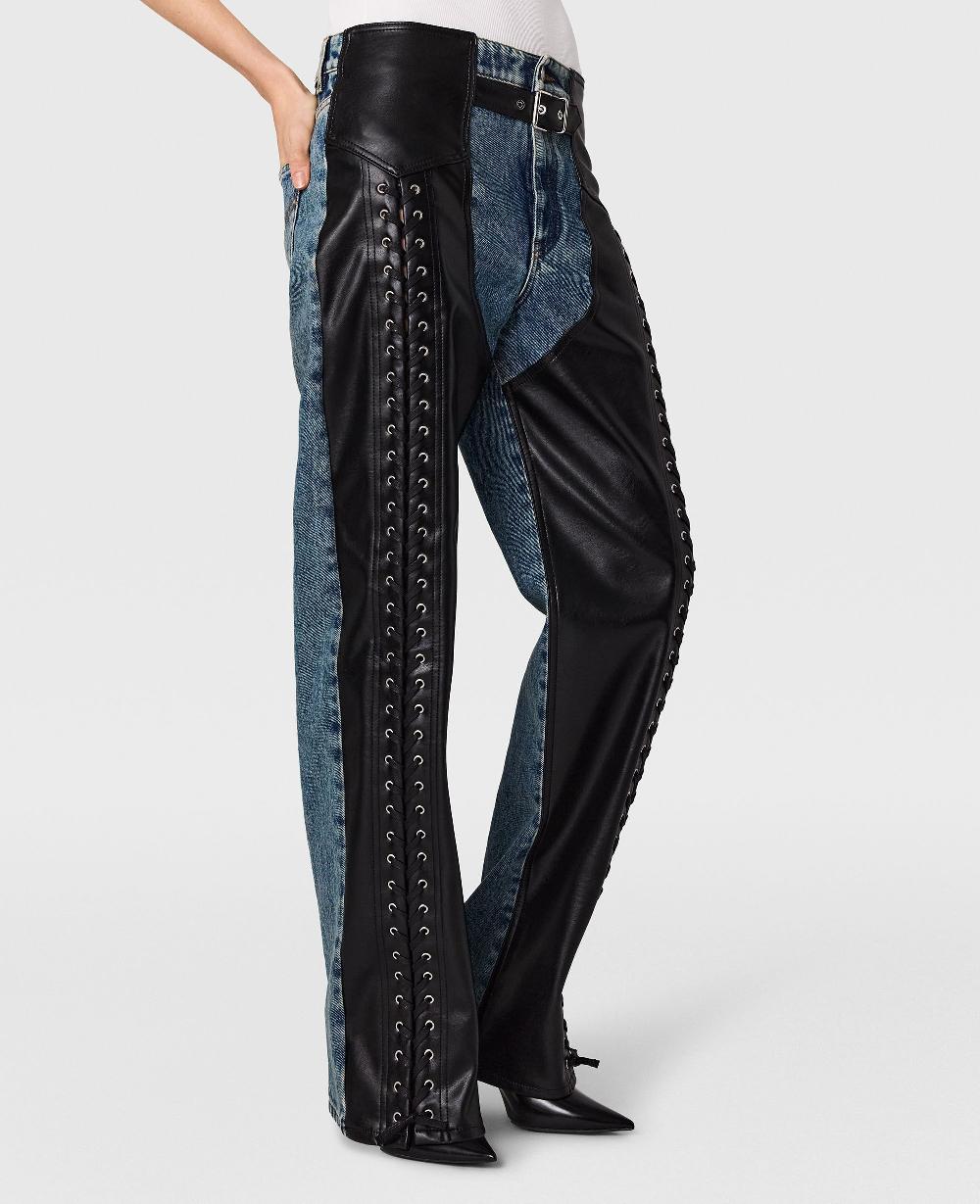 Stella Lace-Up Vegan Chap Jeans