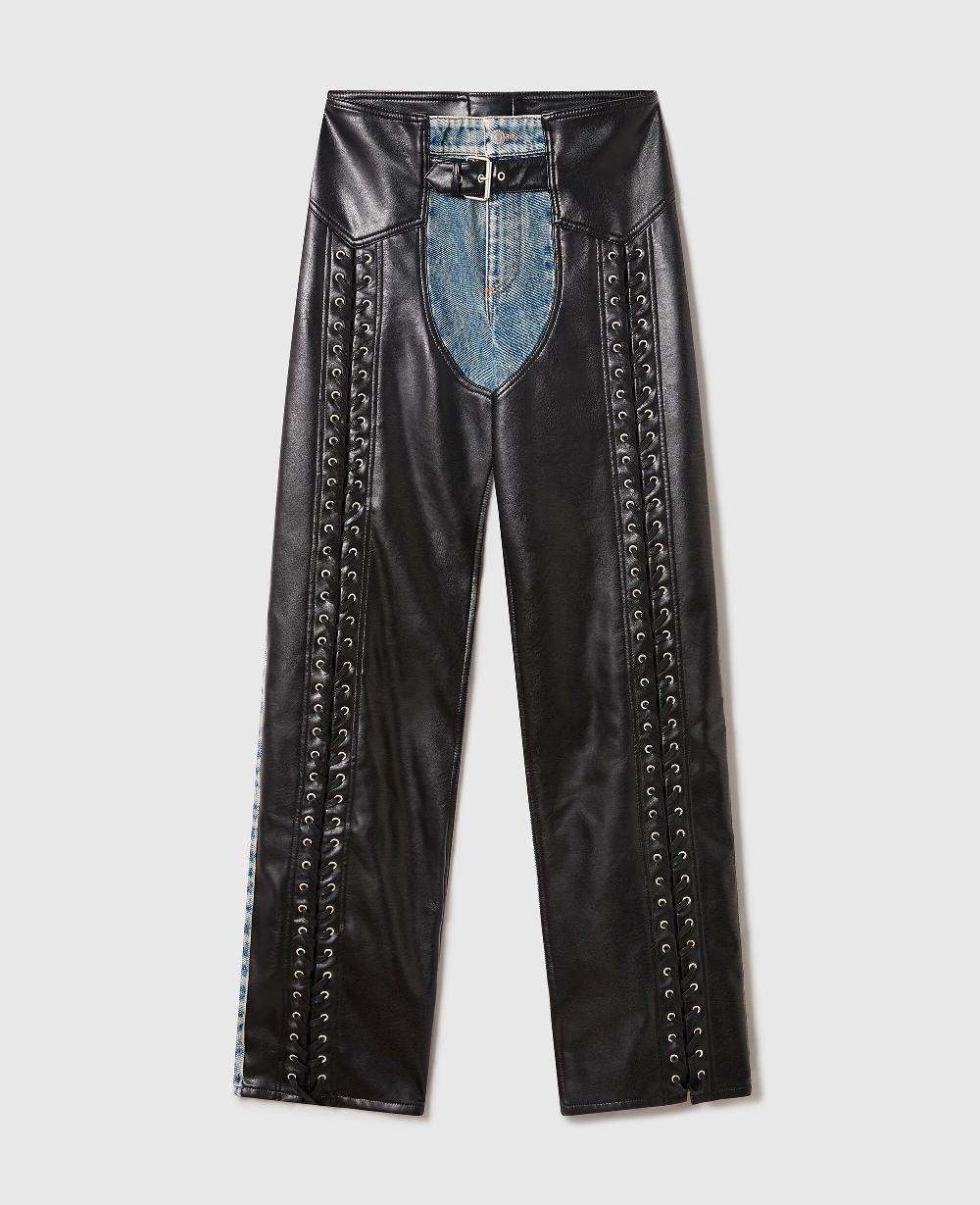 stella Lace-Up Vegan Chap Jeans