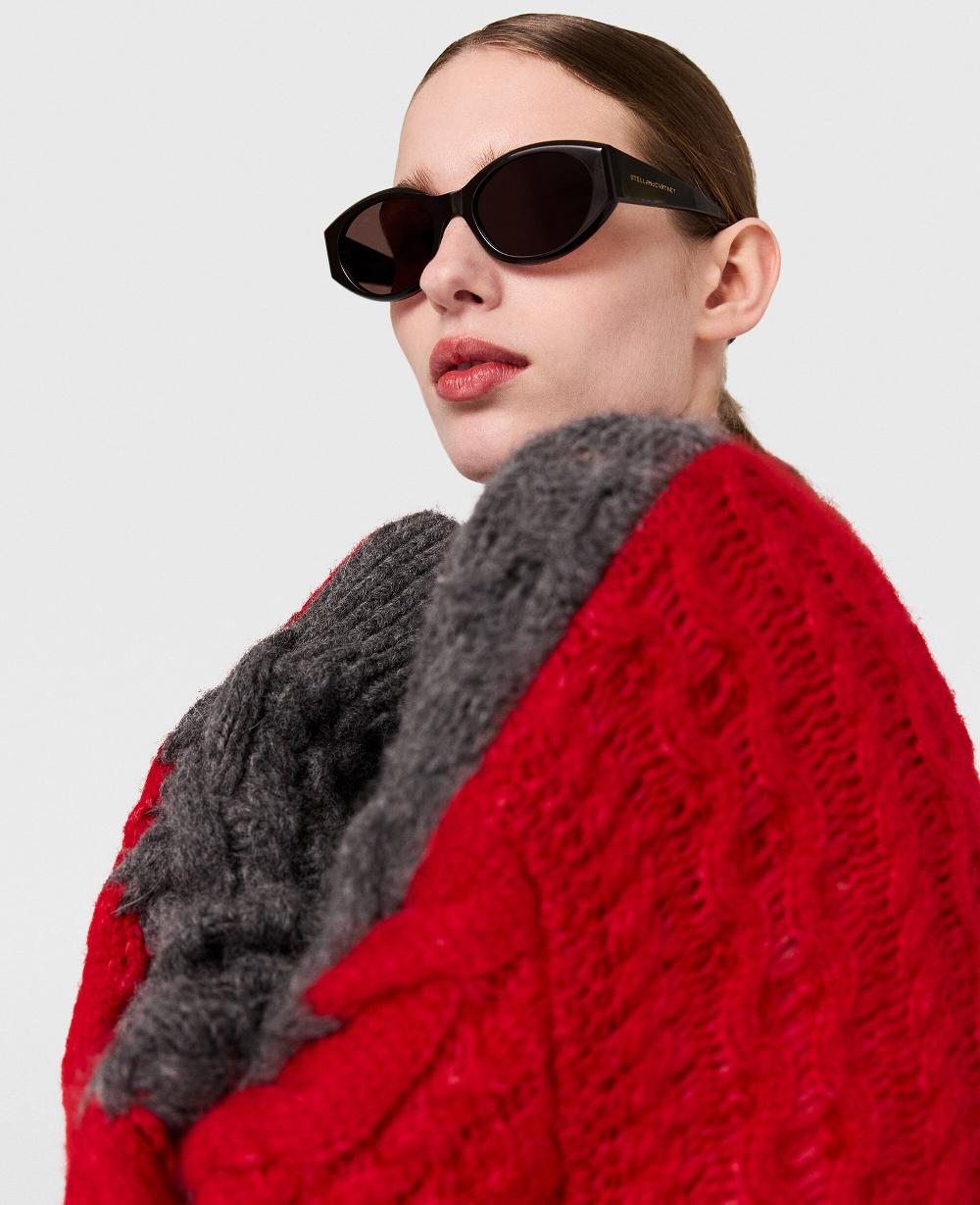 Stella Laced Sleeves Cableknit Turtleneck Sweater