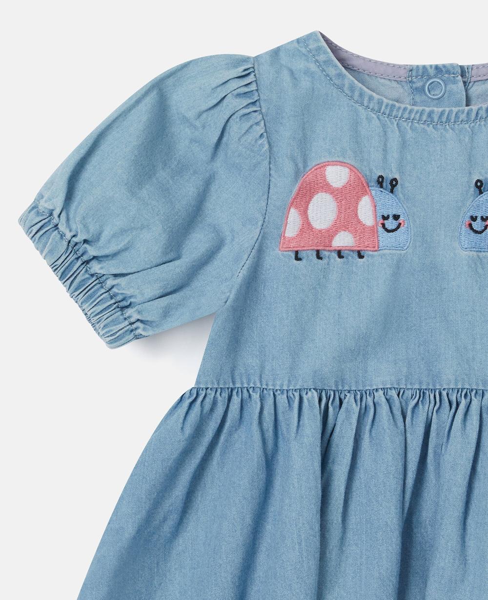 Stella Ladybird-Embroidered Denim Dress