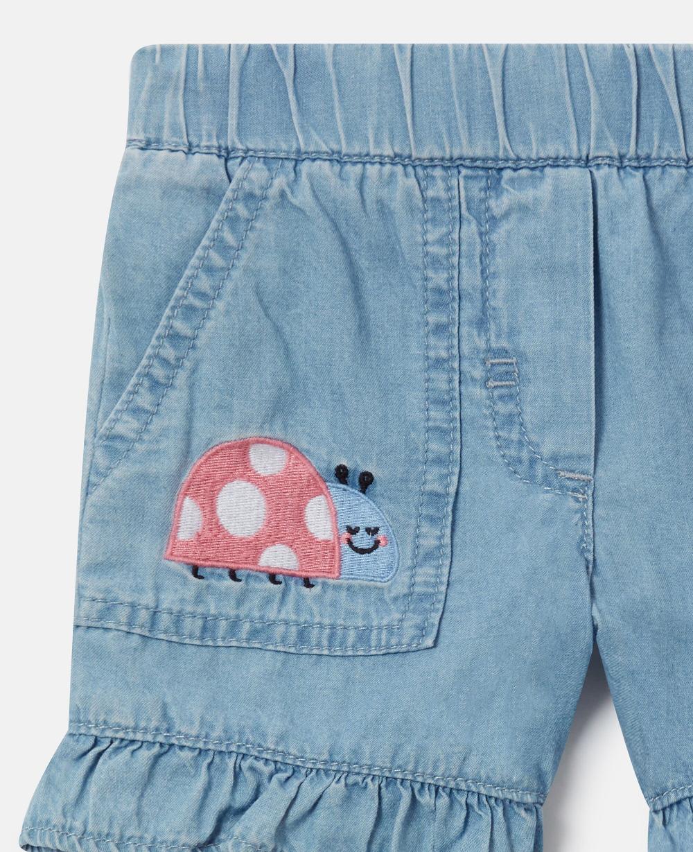 Stella Ladybird-Embroidered Denim Shorts