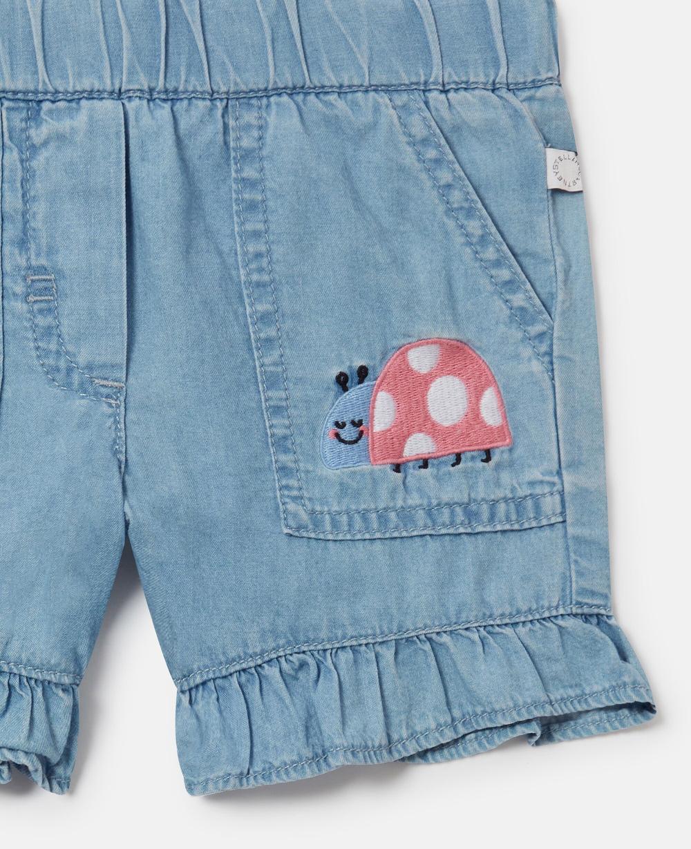 Stella Ladybird-Embroidered Denim Shorts