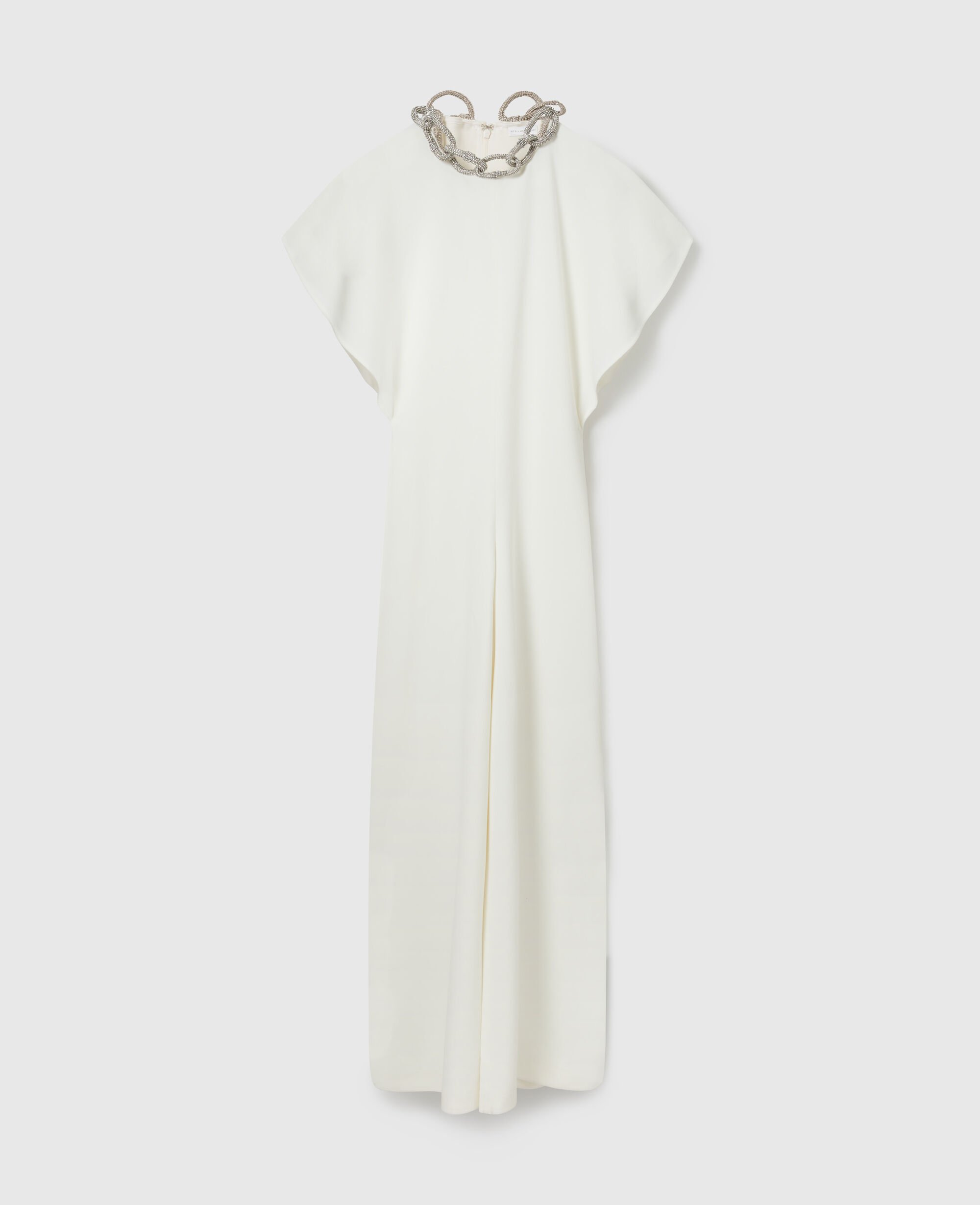 stella Lead-Free Crystal Chain Cap-Sleeve Jumpsuit