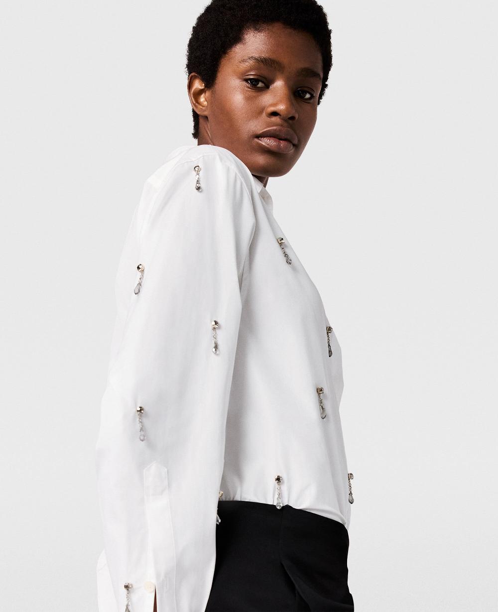 Stella Lead-Free Crystal Embellished Oxford Shirt