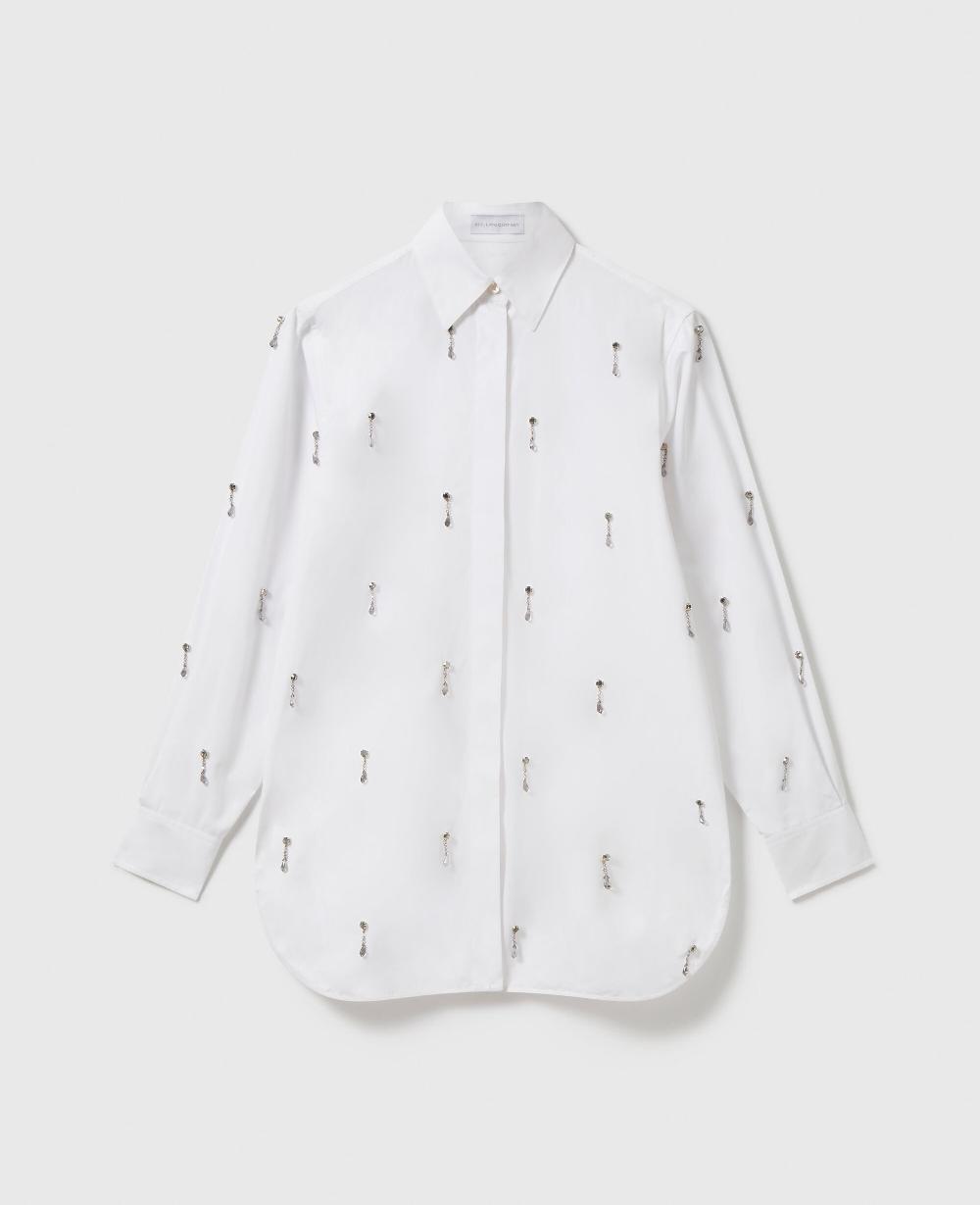 stella Lead-Free Crystal Embellished Oxford Shirt
