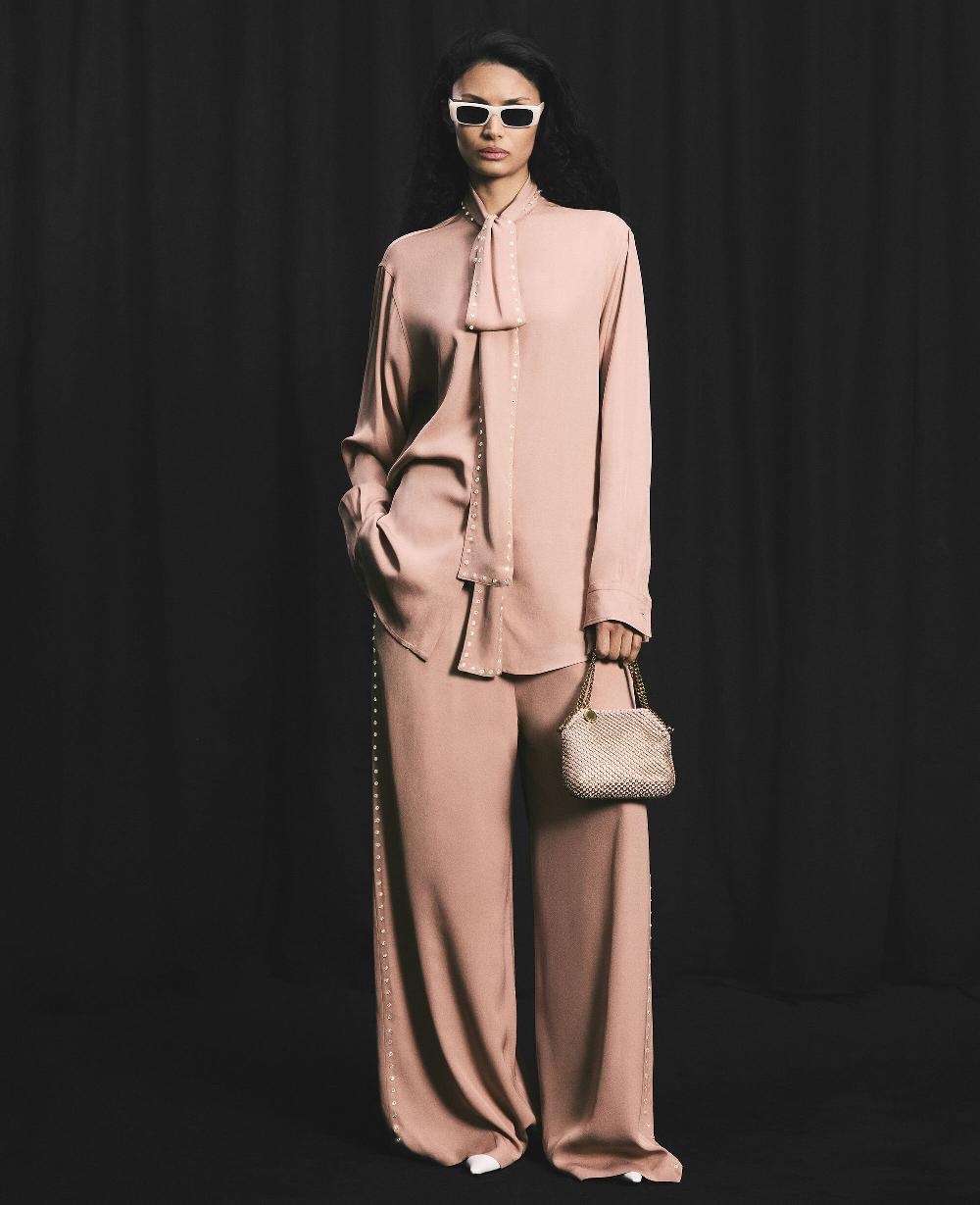 Stella Lead-Free Crystal High-Rise Wide-Leg Pants