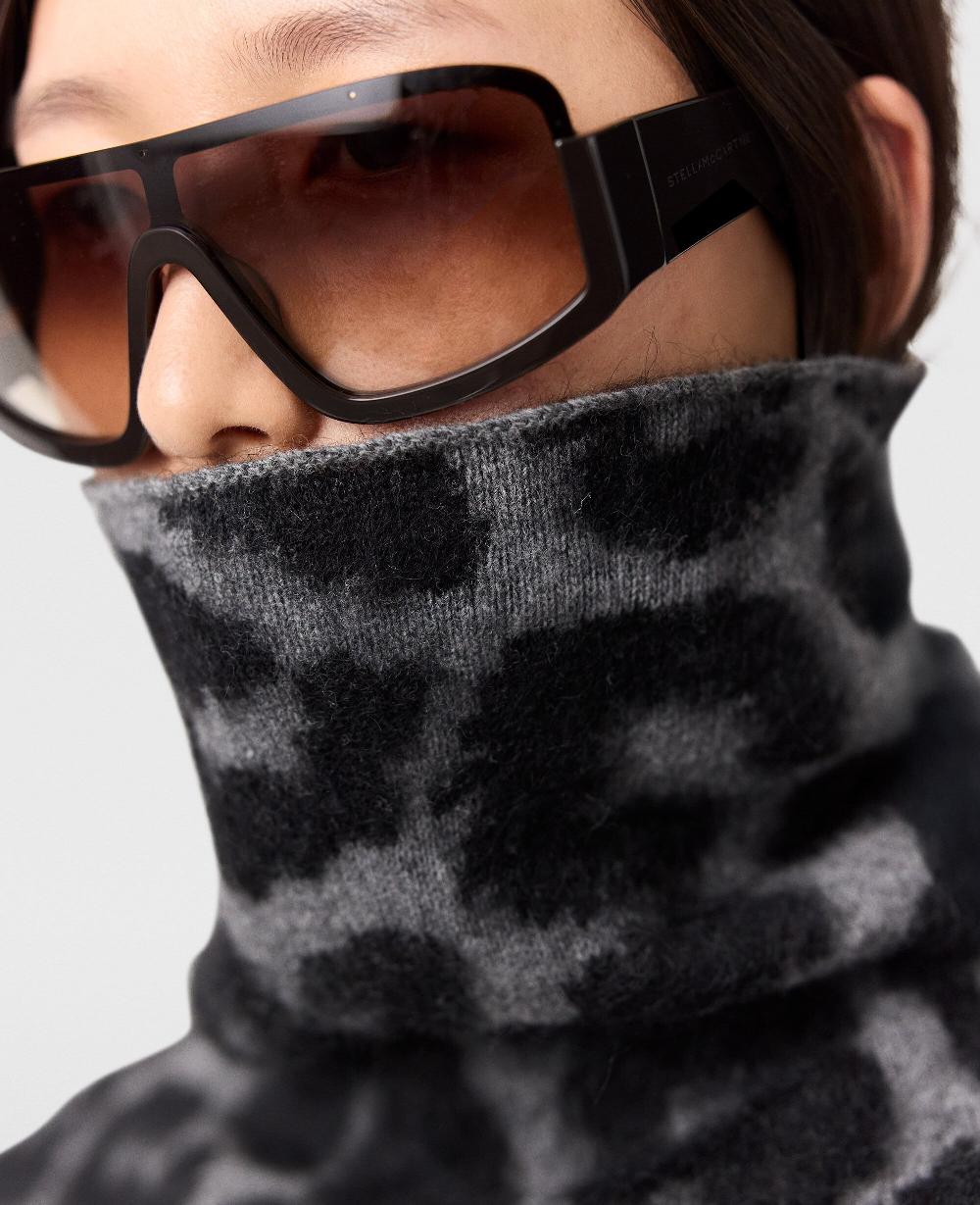 Stella Leopard Jacquard Turtleneck Sweater