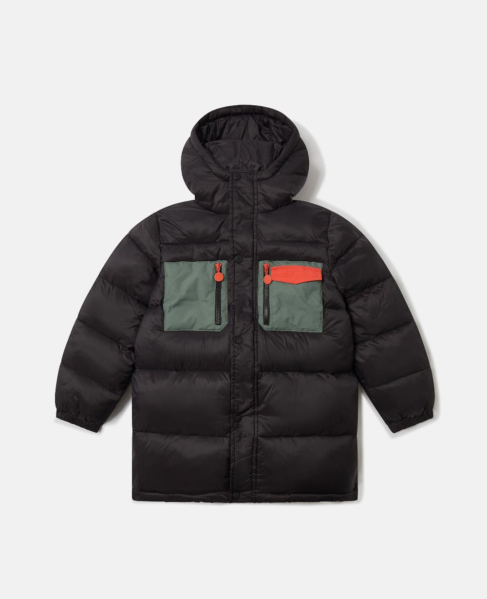 stella Logo Graphic Hooded Puffer Coat