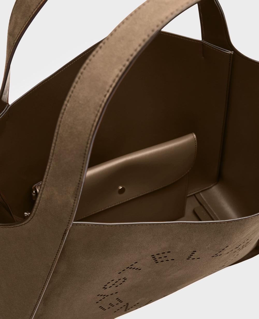 Stella Logo Large Suede Tote Bag