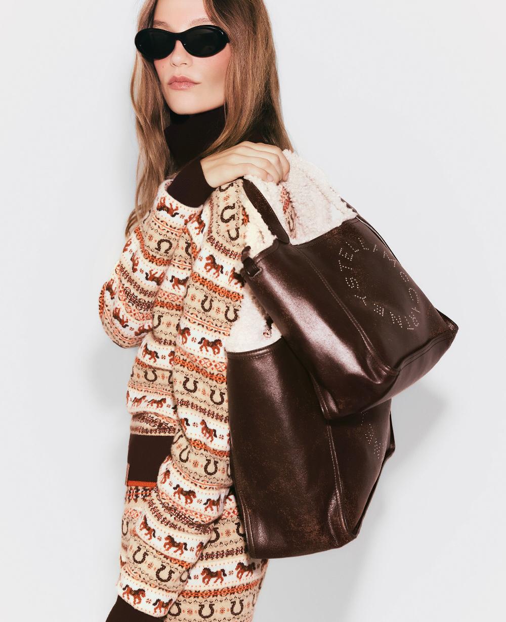 Stella Logo Plush-Lined Crossbody Tote Bag