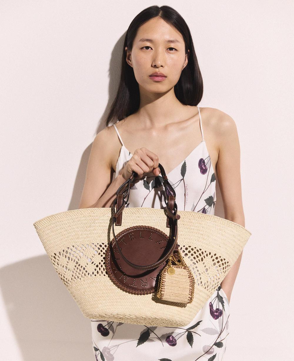 Stella Logo Raffia Crochet Large Tote Bag