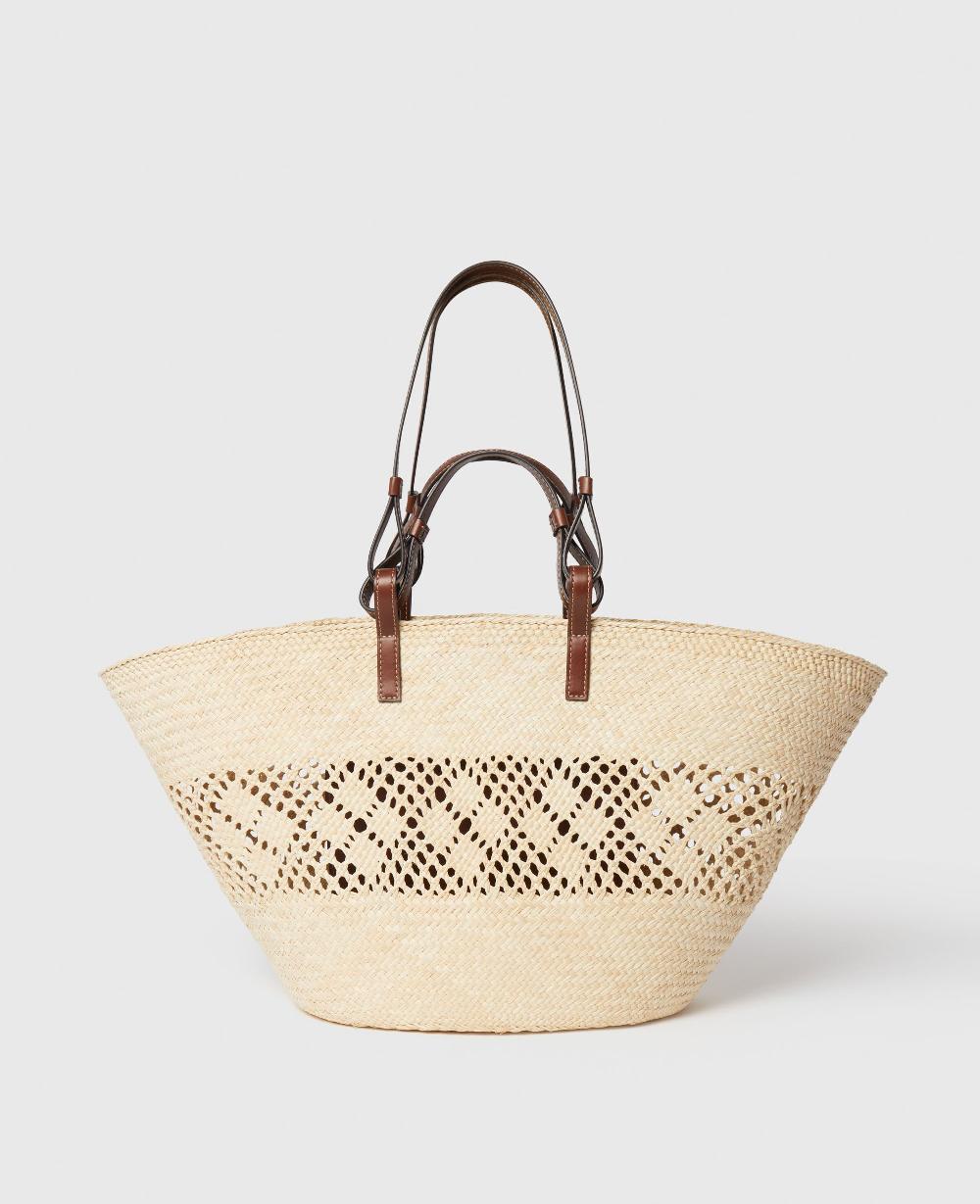 Stella Logo Raffia Crochet Large Tote Bag