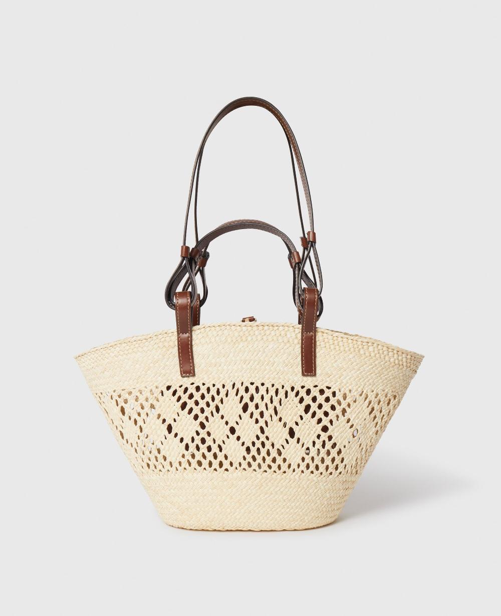 Stella Logo Raffia Crochet Medium Tote Bag