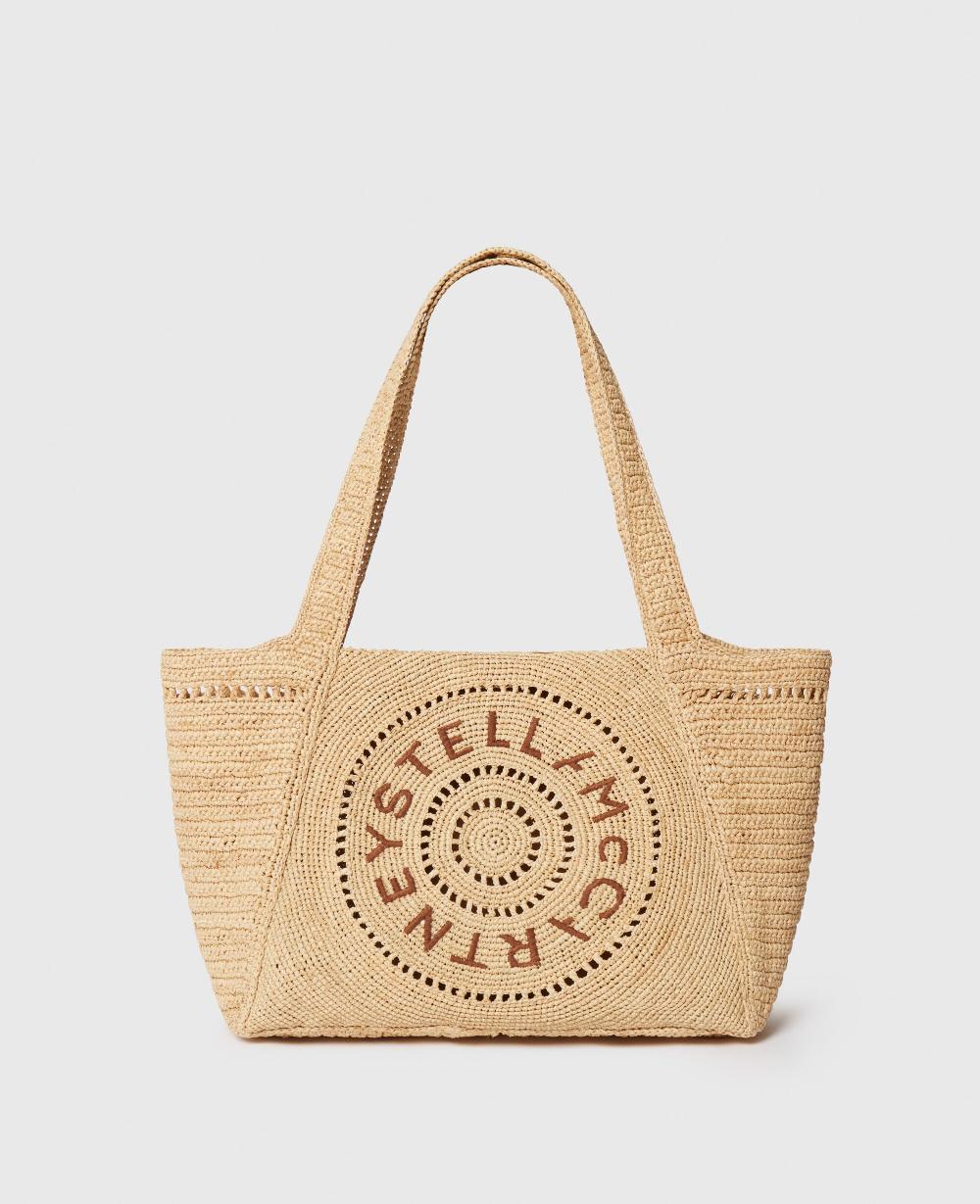 stella Logo Raffia Medium Tote Bag